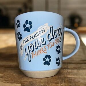 ‘Be the Person Your Dog Thinks You Are’ Oversized Mug with Paw Prints NWT